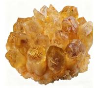 Citrine Raw Crystals, Large Rough Stones Crystal for Tumbling, Cabbing, Fountain, Decoration, Polishing, Wire Wrapping, Display Decor for Home,Dark Yellow,200g