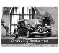 Citroën 11 CV Traction Avant in schwarzweiss (Wandkalender 2026 DIN A4 quer), CALVENDO Monatskalender: Nicht nur für Gangster
