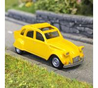 Citroën 2CV avec queue, jaune mimosa - HERPA 027632-006 - HO 1/87