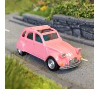 Citroën 2cv, cabriolet ouvert, rose, 1974 - HERPA 020824-008 - HO 1/87