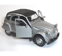 Citroen 2CV Ente Metall 11cm Silbergrau Geschlossen Modellauto Welly