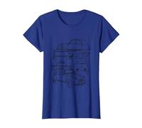 Citroën 2CV Montage d'angle Noir T-Shirt, Femme, Bleu Royal, XL