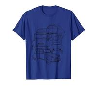 Citroën 2CV Montage d'angle Noir T-Shirt, Homme, Bleu Royal, XL