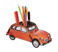 Citroen 2cv Orange Pot À Crayons Kit En Bois Éco Certifié - 9 X 23 X 8,5 Cm Werkhaus