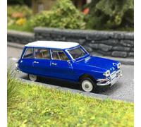 herpa Voiture Miniature Citroën AMI 6 Break, Bleu Gentiane/Toit Blanc, Miniature à l’échelle 1:87, Objet de Collection, Made in Germany, modèle en Plastique