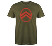 Citroën - Tee Shirt Modèle Corporate Kaki Homme - 100% Coton - Taille M - Design Sobre - Confort Optimal - Marquage Distinctif - Idée Cadeau pour Fans de Voitures - Produit Officiel de la Marque