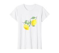 Citron - Agrumes aux Feuilles Vertes T-Shirt Graphique avec Valeur, Femme, Blanc, L