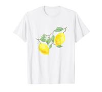 Citron - Agrumes aux Feuilles Vertes T-Shirt Graphique avec Valeur, Homme, Blanc, L
