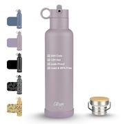Citron Bouteille d'eau isotherme en acier inoxydable - 750 ml, sans BPA et sans plomb, anti-fuite, garde les liquides froids pendant 24 heures et chauds pendant 12 heures - 730 ml