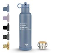 Citron Bouteille d'eau isotherme en acier inoxydable, bleu, 750 ml, sans BPA et sans plomb, anti-fuite, garde les liquides froids pendant 24 heures et chauds pendant 12 heures - 730 g
