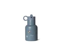 Citron - Bouteille d'eau pour enfants 250 ml - Bouteille isotherme avec paille, récipient isolé froid et chaud - Acier inoxydable - Gourde bébé vaisseau spatial