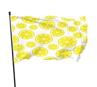 Citron demi-pièce aquarelle drapeau de jardin 0,9 x 1,5 m jaune fruits frais tranches sans fin sur blanc polyester Yard drapeaux maison patio pelouse intérieur extérieur salutation bannière