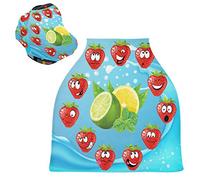 Citron Fraise Bleue Housse de Canopée pour Poussette,Siège de Voiture pour Bébé Dais Siège Auto Couverture D'Allaitement Pare-Soleil Respirant Extensible pour Bébé