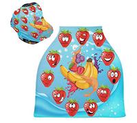 Citron Fraise Bleue Housse de Canopée pour Poussette,Siège de Voiture pour Bébé Dais Siège Auto Couverture D'Allaitement Pare-Soleil Respirant Extensible pour Bébé