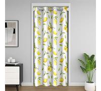 Citron Imprimer Rideau Occultant Rideaux Citron Botanique Rideau de Porte 132x203cm Décoration Feuilles Rideaux Interieur Salon Chambre Microfibres Fruits d'été Rideaux Exterieur d'entrée