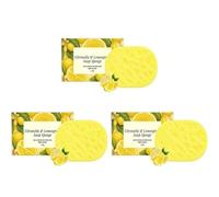 Citronella Lemongrass Soap Sponge, Gentle Exfoliating Bath Sponge,Natural Bath Sponges,Reusable Shower Sponges for All Skin Types Body Cleaning, for Men & Women (3 pcs)