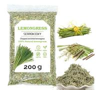Citronnelle - Lemongrass - 200 g de citronnelle séchée et coupée - Thé à la citronnelle 100% bio et naturel - Goût délicat de citron - Pour le bricolage, le thé, la pâtisserie, le savon, la cuisine