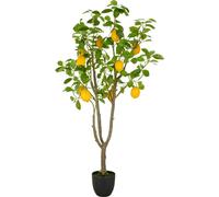 Citronnier artificiel 145 cm vert dans pot plastique 18x16,5 cm - plante artificielle durable pour salon moderne
