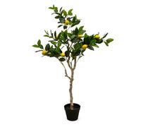 Citronnier artificiel Arbre artificiel dans un pot noir 118 x 40 cm - Plante décorative - Arbre décoratif d'intérieur