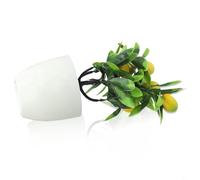 Citronnier artificiel en pot de 24 cm avec feuillage vert | Décoration réaliste en plastique pour la maison, le bureau, le jardin, aucun entretien nécessaire, pour les mariages