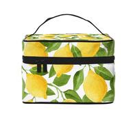 Citrons Aquarelle Jaune Vif, Trousse de Maquillage Trousse à cosmétiques Trousse de Toilette de Voyage Portable Trousse à Crayons