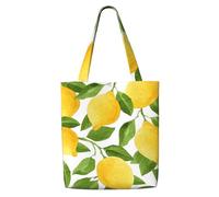 Citrons aquarelles jaune vif,Sacs d'épicerie réutilisables, sacs fourre-tout de grande capacité, sac à bandoulière en toile