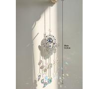CitroSun Evil Eye Hamsa Hand Rainbow Maker,Vitrail Chakra Light Catcher,Prism,Home Garden Decoration - Type suncatcher MS6555