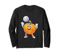 Citrouille Amusante Jouant au Volleyball Halloween Team Club Manche Longue