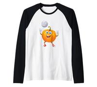 Citrouille Amusante Jouant au Volleyball Halloween Team Club Manche Raglan