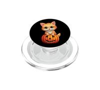 Citrouille Chat Munchkin Halloween PopSockets PopGrip pour MagSafe