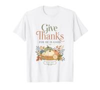 Citrouille Citrouille psaume Reconnaissant de l'Écriture chrétienne d'automne T-Shirt Graphique avec Valeur