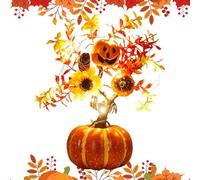 Citrouille d'automne avec lumières - Alimentée par piles - Centre de table de la saison des récoltes d'automne - Centres de table lumineux pour la maison, le bureau, un mariage, une pendaison de