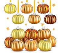 Citrouille de Décoration, Decoration Halloween Citrouille, Deco Automne,AdaptéEs à L’IntéRieur Et à L’ExtéRieur pour Petits Arbres,FenêTres Ou Terrasses-Style Ferme (6 pendentifs citrouilles) (12)