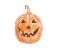 Citrouille décorative en résine avec intérieur creux conçue pour LED ou guirlande lumineuse, pour l'automne et Halloween, décoration d'intérieur (19 cm)