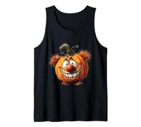 Citrouille d'halloween Clown Sourire Cheveux Nez Bottes Débardeur
