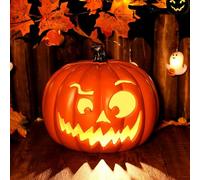 Citrouille d'Halloween - Lanterne lumineuse à DEL - Figurine de citrouille d'Halloween - Décoration effrayante pour intérieur et extérieur (A)