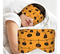 Citrouille d'Halloween orange, Masque de sommeil pour la maison, les voyages et le travail posté, couvrant entièrement les yeux et bloquant la lumière