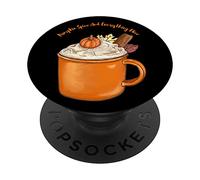 Citrouille épices et tout est agréable au café latte saison d'automne PopSockets PopGrip Interchangeable