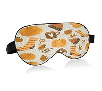 Citrouille et bas motif d'automne respirant masque pour les yeux endormis, Thanksgiving/saison d'automne Cool Feeling Eye Sleep Cover pour le repos d'été, bandeau élastique profilé pour les femmes et