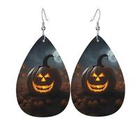 Citrouille Fantôme D'Halloween Boucle D'Oreille Légères Boucles D'Oreilles En Cuir Double Face Pendantes D'Oreille Pour Décorations Femme