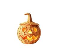 Citrouille Halloween Decoration Lumineuse, Panier Bonbon Halloween (A) | Citrouille Lumineuse à Pile, Lanterne Halloween Tressée, Cadeau pour Enfant et Femme, Citrouille de Décoration Halloween