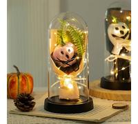 Citrouille Halloween Holz Sorcière Résurrection Figurine Artisanat Décoration de bureau pour fête de vacances Figurines d'Halloween en résine (B, 11 x 21,5 cm)