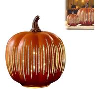 Citrouille Lumineuse Halloween | Décoration LED Auto-Allumage avec Minuterie | Éclairage Doux | Idéale pour Jardin/Salon/Fête (Ambiance Féérique & Cadeau de Fête) (Orange, L(22 * 17.5 * 17.5cm))
