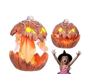 Citrouille parlante animée - Décoration d'Halloween effrayante avec mécanisme de levage et bouche parlante extensible