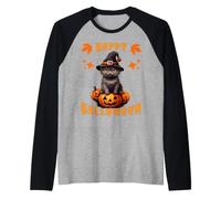 Citrouille pour Chat British Shorthair Joyeux Halloween Manche Raglan