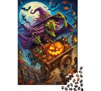 Citrouille Sorcière Chat 1000pcs Mini Puzzle pour Famille Difficile | 52x38cm Carton Décor Salon Structure Durable Cadeau Anniversaire Soulagement Anxiété