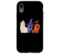 Citrouille sorcière d'halloween Boo Hands Sign Language Pride ASL Coque pour iPhone XR