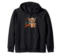 Citrouille Spice and Jesus Christ Highland Cow Art Sweat à Capuche