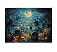 Citrouille Squelette Cimetière 1000pcs Mini Puzzle pour Adultes Difficile | 70x50cm Carton Décor De Salon Coupe Précise Cadeau Anniversaire Détente D'esprit