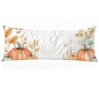 Citrouille Taie Oreiller 40x145 cm Simple Housse Traversin 145 x 40 cm Set de 1 Coussin Grossesse, Douce et Confortable avec Fermeture éclair Oreiller de Corps pour Canapé Lit Coussin Long J0-472